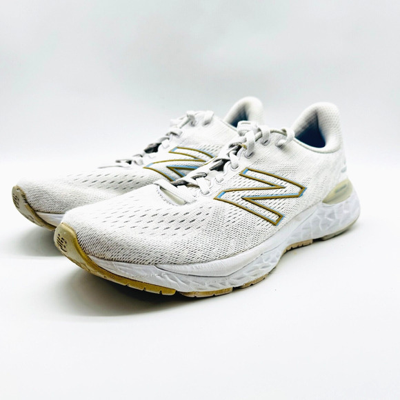 New Balance Fresh Foam 880v11 Womens 10.5 White Gray Running Shoes Sneakers - Picture 3 of 9